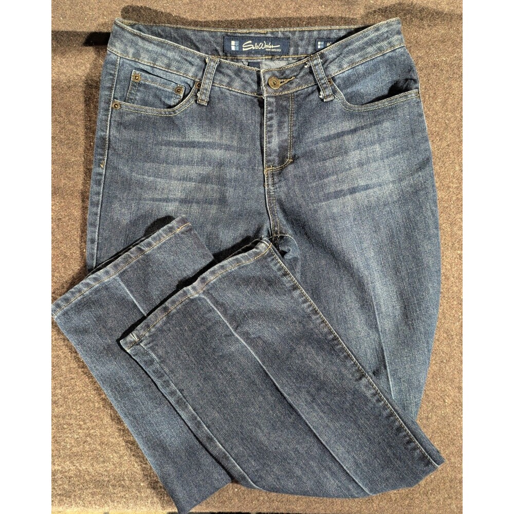 Salt Works NYC Mid Rise Bootcut Stretch  Wms 6P Jeans Blue Back Zipper Pockets